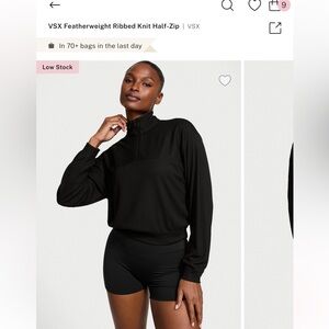 VSX Black Lightweight Half-Zip Top